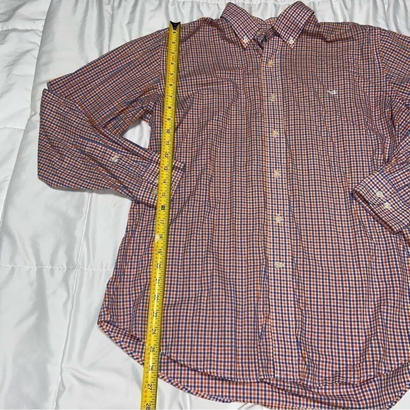 Men's Southern Marsh button up shirt size small orange blue plaid - Picture 3 of 7